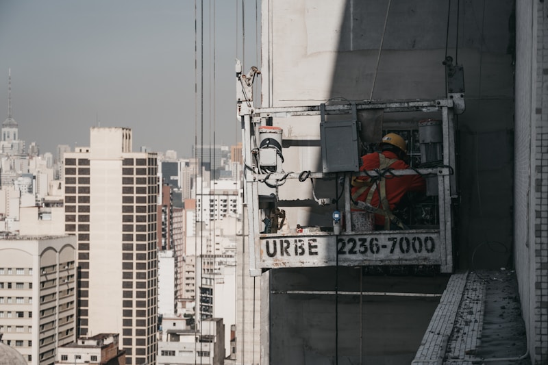 Bricklaying on a construction site
